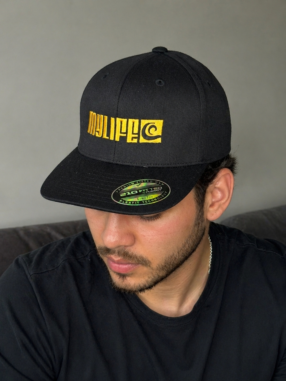 Mylife The City Snapback Black with Yellow Lettering